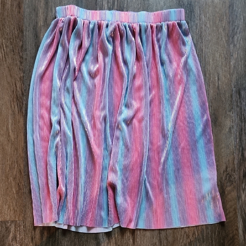 Candy Striped Pink and Blue Metalic Women's Skirt Size 2xl Cosplay Candyland - Picture 2 of 5